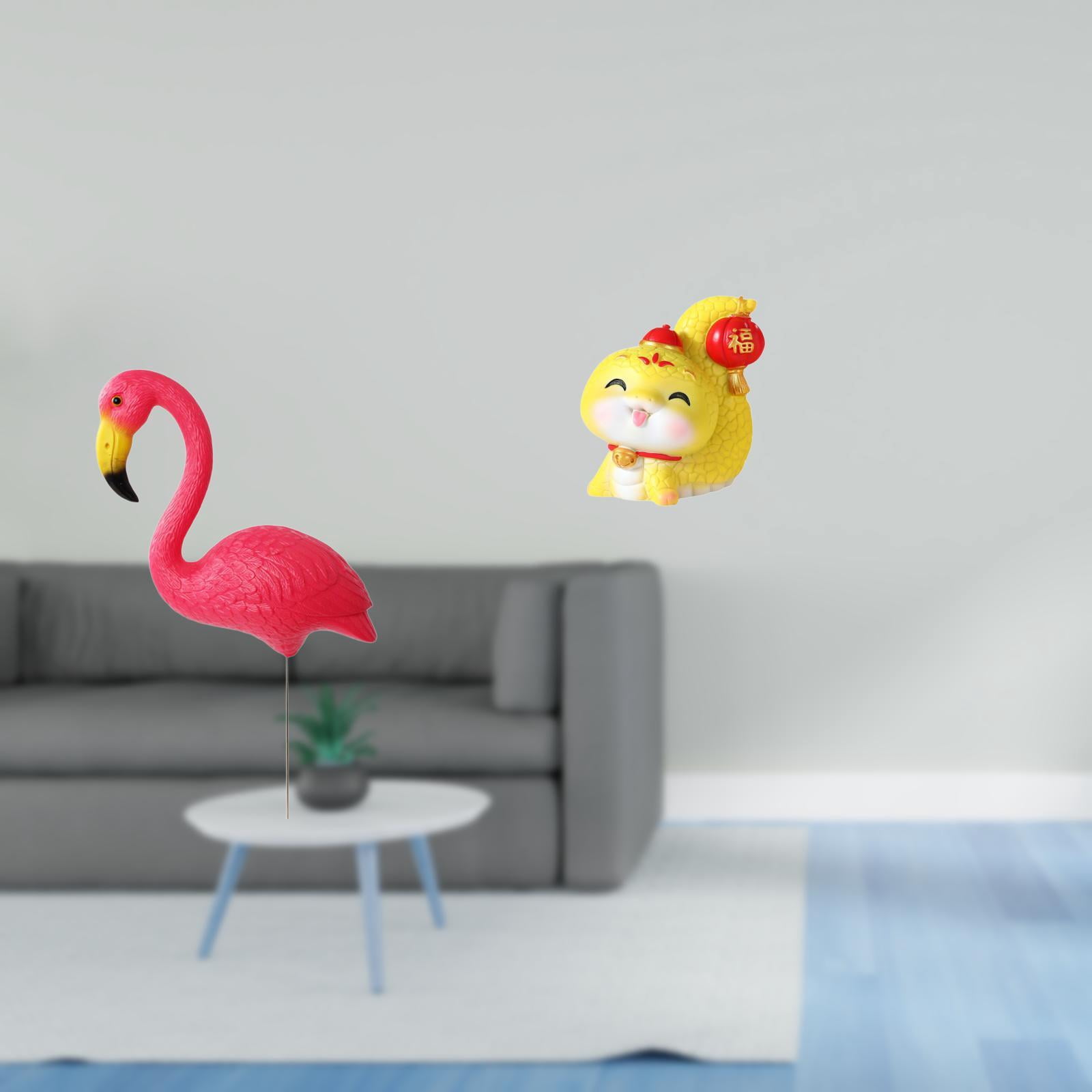 simhoa Flamingo and Snake Garden Figurine Sculpture for Holiday Spring Fairy Yard Art Ornament Tabletop Centerpiece Shelf Decor