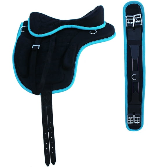 17" English Horse Polo Synthetic Treeless Lightweight Saddle Stirrups 80209TR