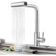 thumbnail image 1 of Grifo para Fregadero de Cocina, Grifo de Cocina de Acero Inoxidable 360 °Giratorio, Grifos de Cocina con 4 Modos de Agua, Caliente y Frío Ajustable Cascada Grifo, 1 of 9