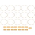 thumbnail image 2 of 15 piezas de aro floral exquisito de metal dorado para corona, decoración de centro de mesa de boda con base de madera, 2 of 15