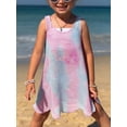 thumbnail image 2 of WIBACKER Toddler Girls Hollow Out Knitted Swimsuit Cover Up Little Kids Fashion Tie Dye Coverups Beach Dress 3-7 Years, 2 of 7