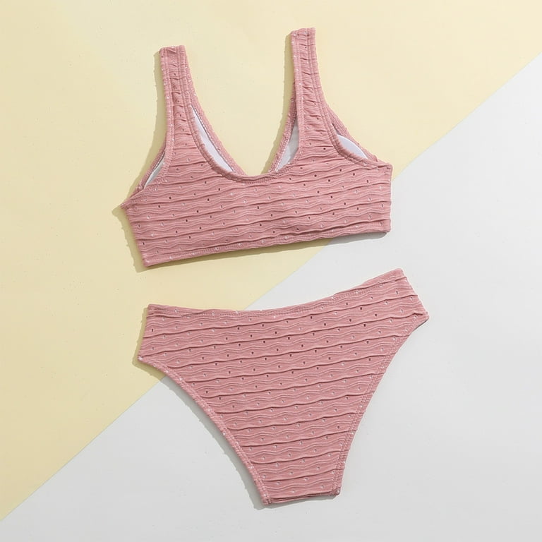 Gibobby Girls Swimsuit 2 Piece V-Neck Cutout Girls' Swimwear Top