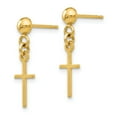 thumbnail image 2 of Primal Gold 14K Yellow Gold Cross Dangle Post Earrings, 2 of 4