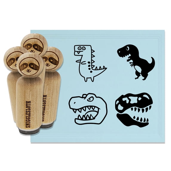 Tyrannosaurus Rex T-Rex Head Skull Fun Rubber Stamp Set for Scrapbooking Crafting Stamping - Medium 1 Inch