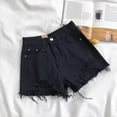 thumbnail image 1 of High Waist Denim Shorts Pocket Tassel Hole Ripped jeans Short Female Short Pants, 1 of 6