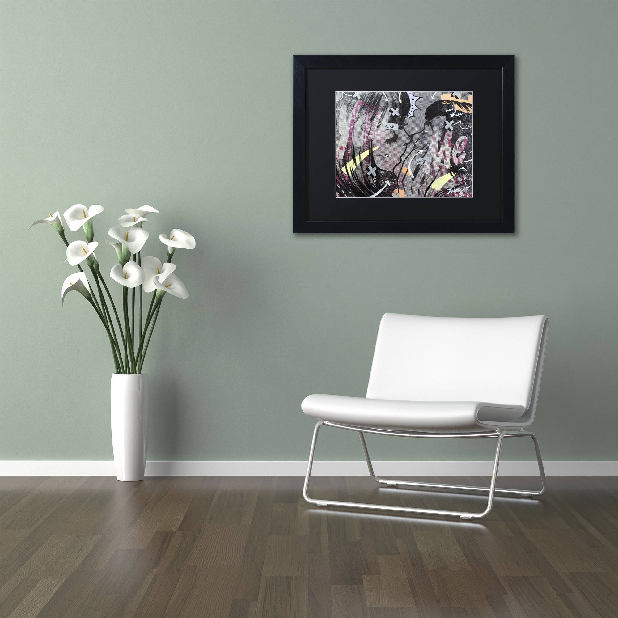 Dan Monteavaro 'And Only' Black Matted Framed Art