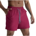thumbnail image 2 of Mens Golf Shorts Men Casual Faddish Solid Shorts With Pocket Elastic Waist Short Pants Outdoor Sweatpants Hot Pink L, 2 of 6
