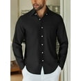 thumbnail image 4 of COOFANDY Sage Green Mens Dress Shirt Long Sleeve Button Up Shirts for Men Business Casual Shirts Black S, 4 of 5