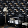 thumbnail image 4 of Boho Peel and Stick Wallpaper Detailed Engraving Celestial Scene Gold Silver Accents 23.6in x 9.8ft Self Adhesive Removable Wall Paper Renter Friendly Wall Covering for Bedroom Nursery Cabinet, 4 of 8