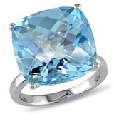 Cushion-Cut Blue Topaz Cocktail Ring in 14K Gold