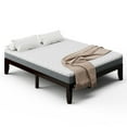 thumbnail image 1 of Costway Queen Size Wood Bed Frame & 8" Foam Mattress Set CertiPUR-US Certified Espresso, 1 of 9