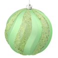 thumbnail image 2 of Vickerman 6" Celadon Matte/Glitter Ball Christmas Ornament, 2 of 2