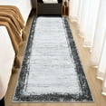 thumbnail image 2 of Hasoo 2' x 6' Rug Abstract Border Runner Rug Modern Hallway Gray, 2 of 6