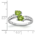 thumbnail image 3 of Sterling Silver Rhodium Peridot Heart Ring, 3 of 6