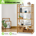 Magshion Bamboo Shelving Unit, 5 Tiers, Multifunctional Storage Racks ...