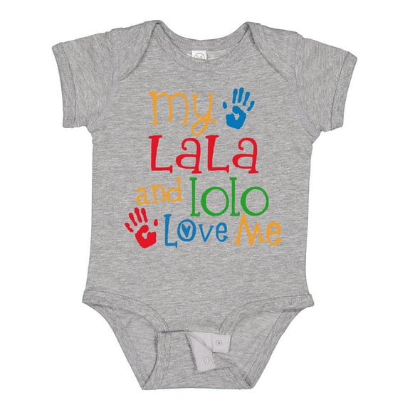Inktastic Lala Lolo Loves Me Grandchild Boys or Girls Baby Bodysuit