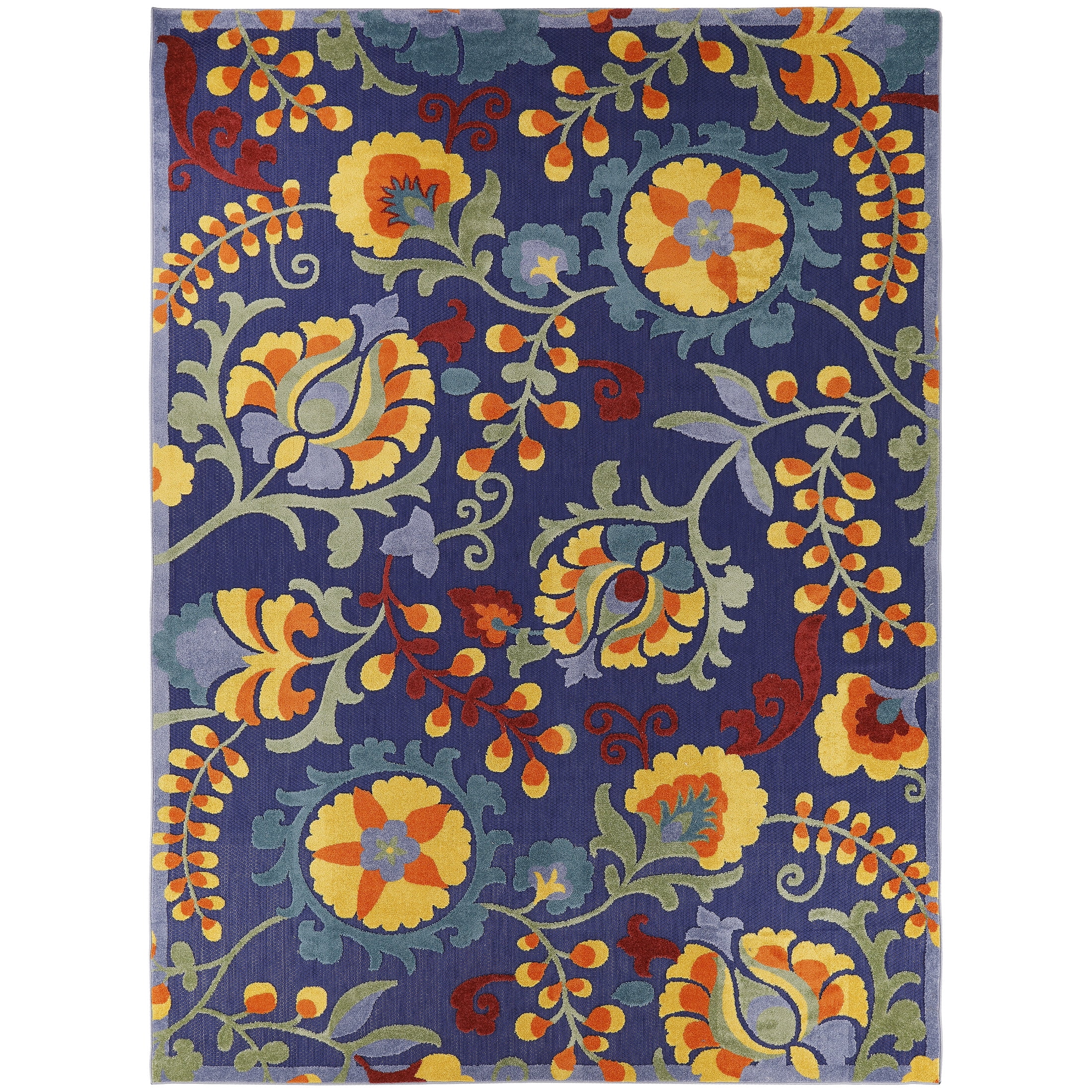 Nourison Aloha 7' x 10' Navy Multicolor Outdoor Rug