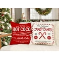 thumbnail image 4 of Farmhouse Christmas Pillow Covers 18x18 Set of 4 Winter Holiday Decorations Xmas Red White Rustic Throw Cushion Case for Sofa Couch Home Decor (Sleigh Rides, Farm Fresh Tree, Cocoa, Candy Canes), 4 of 7