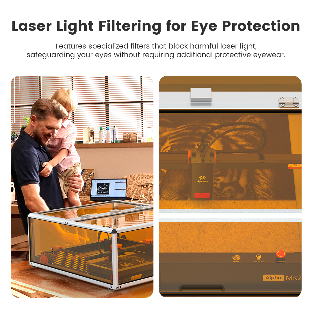 Algo Alpha All-in-One Kit with 22W Engraver, Air Assist & Honeycomb for Engraving Cutting Machine, Lightburn Camera, Rotary, Smart Enclosure, Engraver for DIY Wood and Metal, Easy to Assemble