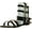6406 Black/Gold, variant on VeeVee Womens Gladiator Sandals Flats W/Multi Buckle Straps