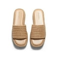 thumbnail image 3 of Womens Platform Sandals Raffia Espadrilles Slip on Open Toe Cute Boho Summer Beach Slide Sandals, 3 of 3