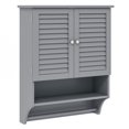 thumbnail image 2 of Finihen Wall Mounted Bathroom Cabinet, Medicine Cabinet, 2-Doors Bathroom Wall Cabinet with Towel Bar, for Bathroom, Gray, 2 of 7