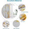 thumbnail image 3 of Gold White Marble Shower Curtain Set with 12 Hooks, Luxury Bathroom White Gray Gold Marble Shower Curtain Waterproof Fabric, 72 X 72 Inches, 3 of 4