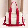thumbnail image 2 of Bolso bandolera para mujer Bolso de lona informal con cremallera Bolso para mujer (Rojo), 2 of 9