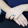 thumbnail image 5 of High polished (no plating) Stainless Steel Ring with Synthetic Synthetic Glass in Sea Blue for Women Sea Blue Stone Color Style TK52003 Size 5, 5 of 5