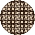 thumbnail image 1 of Ahgly Company Machine Washable Indoor Round Transitional Black Brown Area Rugs, 6' Round, 1 of 7