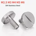 thumbnail image 2 of M2.5 M3 M4 M5 M6 304 Acero inoxidable Ranura de una palabra Tornillo ranurado de cabeza plana extra grande Perno de cabeza redonda plana, 2 of 4