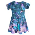 thumbnail image 5 of Yuyamidu Bling Butterfly Dress Up Clothes for Little Girls 5T-6T Blue Kids A-Line Dresses Fashion Summer Spring Short Sleeve Sundress Comfortable Party Going Out School Midi Dress, 5 of 6