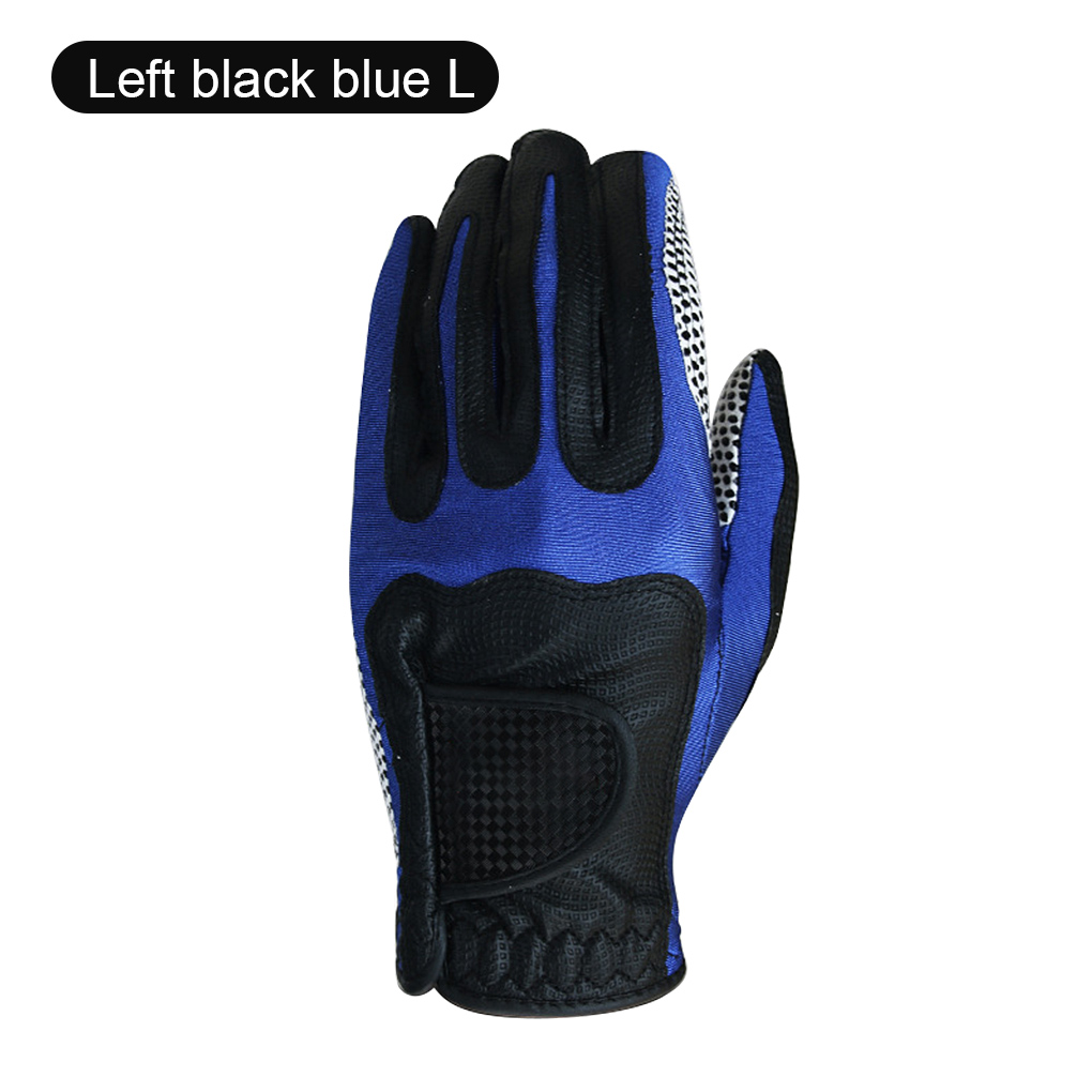 1pc Golf Glove Men Anti-slip Golf Glove Microfiber Elastic Sport Mitten, Left, Black Blue, L