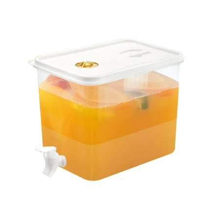 

QIEZHON 2.5 Gallon Refrigerator Beverage Dispenser With Leak Proof Lid Filter Juice Container Sealed Plastic Lemon Water Milk Hot And Cold Tea Pot For Party Use Food Storage