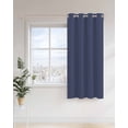 thumbnail image 4 of Dark Blue Thermal Insulated Blackout Curtains for Bedroom 36 Length Solid Color Room Darkening Curtain 1 Panel Grommet Window Curtain Drape for Living Room Nursery Room, 4 of 7