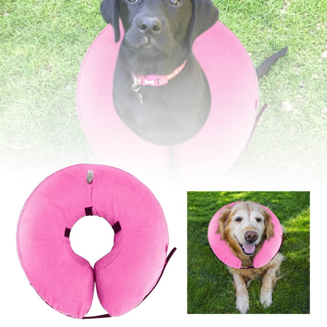 Collier Gonflable pour Chien Collier de Récupération Doux pour Chien Collier Confortable pour Animaux de Compagnie Adapté et Léchant après pour Chiens Moyens et Grands Gris