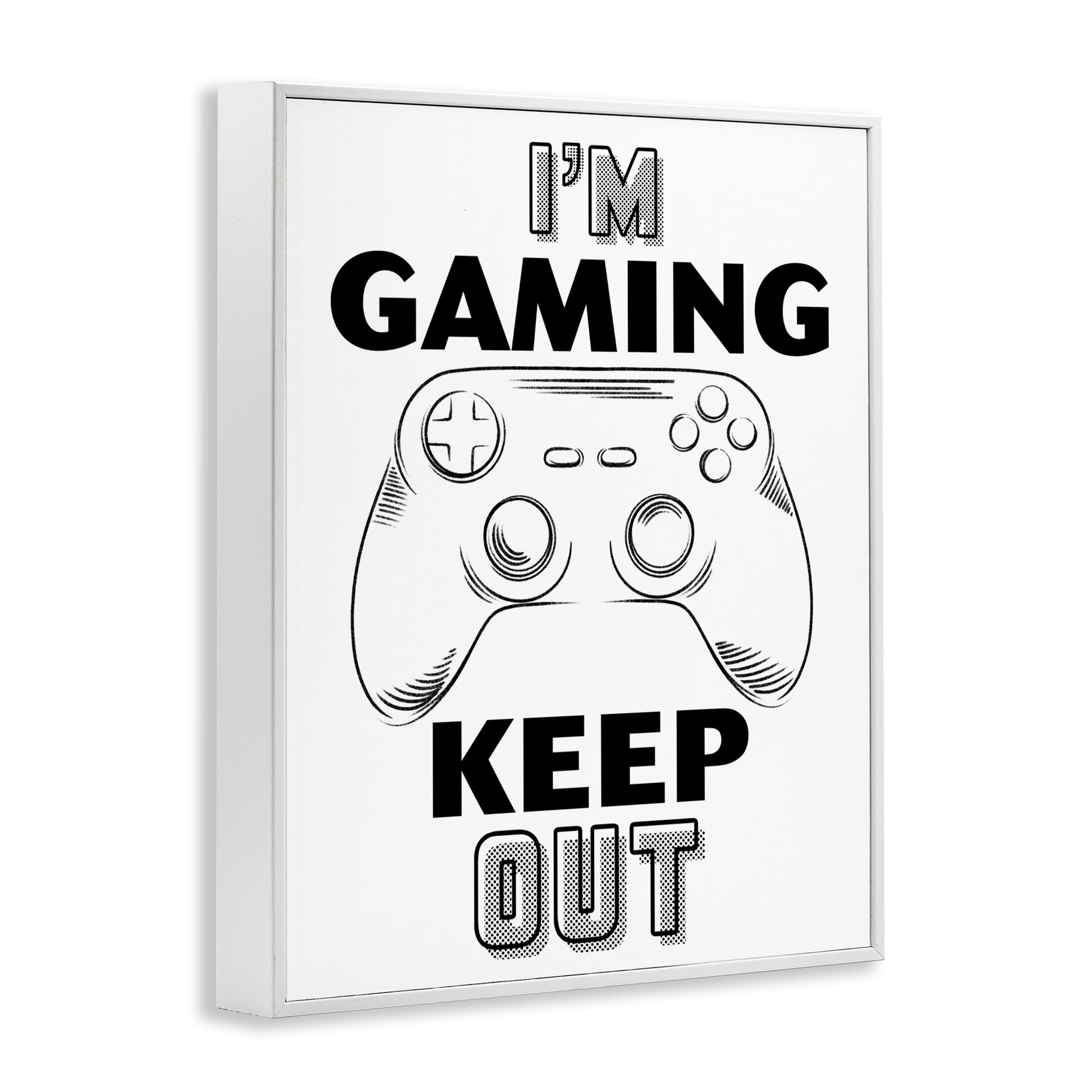 Stupell Industries Gaming Keep Out White Framed Giclee Art, design by Marcus Prime