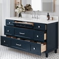 thumbnail image 4 of ARIEL Monroe 61 Inch Single Rectangle Sink Bathroom Vanity With Pure White Quartz Countertop 1.5 Inch Edge In Midnight Blue, 4 of 8