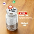 thumbnail image 2 of Mushroom Cultivation Mason Kit ,70 mm Mouth 500 ml Mason Jar with Metal-PP Split Type Rust-Proof Lids, PTFE Filters & Self-Healing Injection Ports for Grain Mushroom Growing, 2 set, 2 of 4