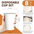 thumbnail image 2 of Paper Cups 8 oz 500 Count Bulk - Disposable Coffee Cups 8 oz Hot Cups, Leak Proof & Food Safe (For Office, Travel), 2 of 12