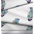 thumbnail image 2 of Soimoi Poly Georgette Fabric Leaves & Floral Block Print Fabric by The Yard 42 Inch Wide, 2 of 3
