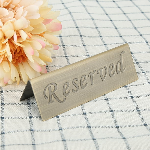 Letrero Reservado Servicio de Alimentos de Doble Cara de Acero Inoxidable Letrero de Mesa Reservado Letrero de Mesa Reservado de Plástico Letrero de Mesa Carpa de Boda Invitado para Restaurante Bar Dioche Signo de restaurante reservado