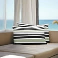 thumbnail image 2 of Outdoor Waterproof Pillow Covers Pack of 2, Abstract Stripe Classic Sage Green Black Lines Art Decorative Throw Pillowcases Cushion Covers for Garden Patio Tent Sofa Couch, 20x12 inch, 2 of 8