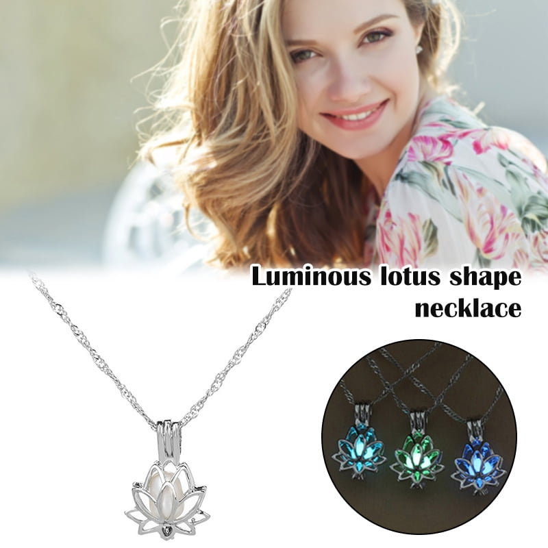 luminous lotus flower necklace