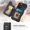 thumbnail image 3 of Phone Case for iPhone 15 Pro 6.1 inch Wallet Cover with Screen Protector and Wrist Strap Lanyard RFID Credit Card Holder Ring Stand iPhone15Pro 5G i i-Phone i15 iPhone15 15Pro Women Men Black, 3 of 14