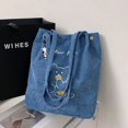 thumbnail image 4 of Bolso de pana artístico de primavera y verano, bolso de hombro para mujer, bolso de estudiante de estilo universitario, bolso de pana de moda para mujer, 4 of 6