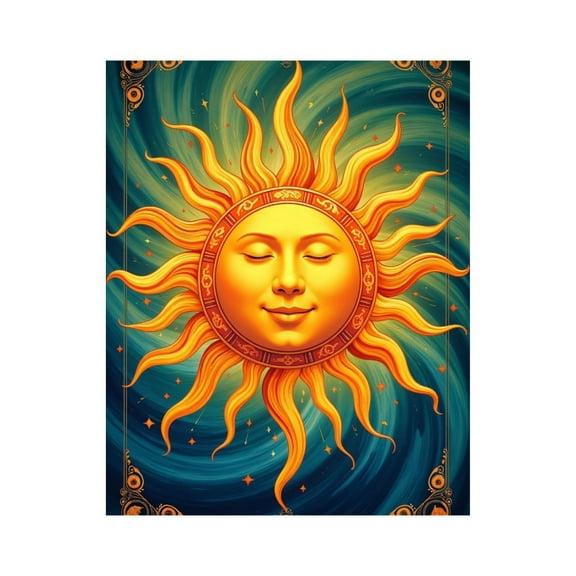 Paint by Numbers Kit for Adults, Sun Face Artistic Design Paint by Numbers, Easy Paint by Numbers Kit for Adults Beginner, DIY Adult Paint by Number Kits on Canvas, Home Decor