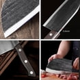 thumbnail image 4 of Chopping Knife for Cutting Meat Cleaver Kitchen Knife Serbian Butcher Knife with Leather Sheath,6.7", 4 of 8