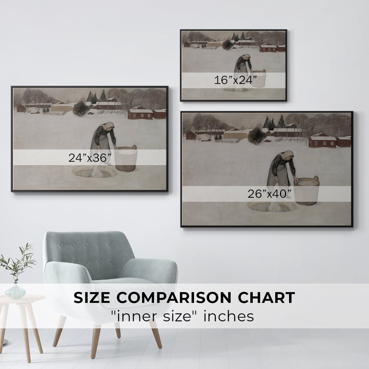 Vintage Landscape-CCCXCIX By Wexford Home Framed in Black Wood Gallery Wrapped Canvas 25 in. x 37 in.