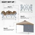 thumbnail image 4 of MASTERCANOPY 10 x 10ft Pop-up Canopy Tent with 1 Sidewall, Khaki, 4 of 7